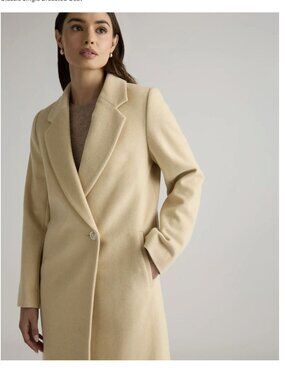 Quince NWOT Large Italian Wool Lined Coat RARE COLOUR Heather Macadamia